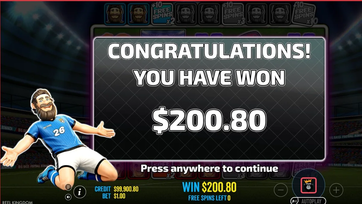 Big Bass Football Bonanza slot com tema de futebol e pesca